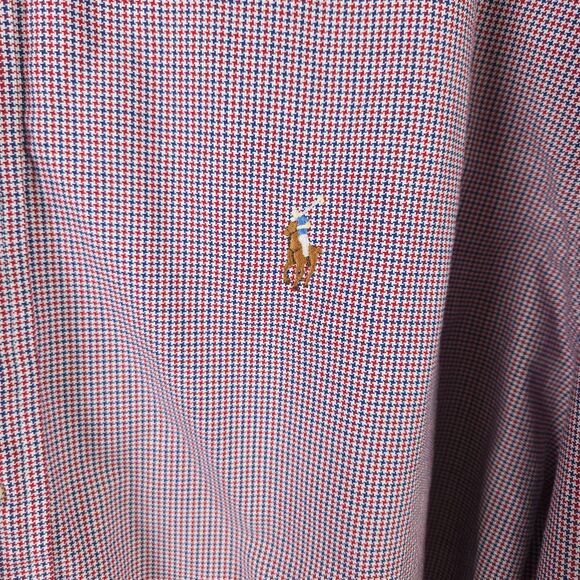 VTG Ralph Lauren Men 17.5 34/35 Red Long Sleeve Yarmouth Oxford Dress Shirt - Picture 2 of 7